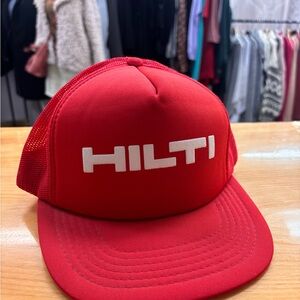 Vintage Hilti Tools Red Trucker Hat Cap SnapBack Adjustable